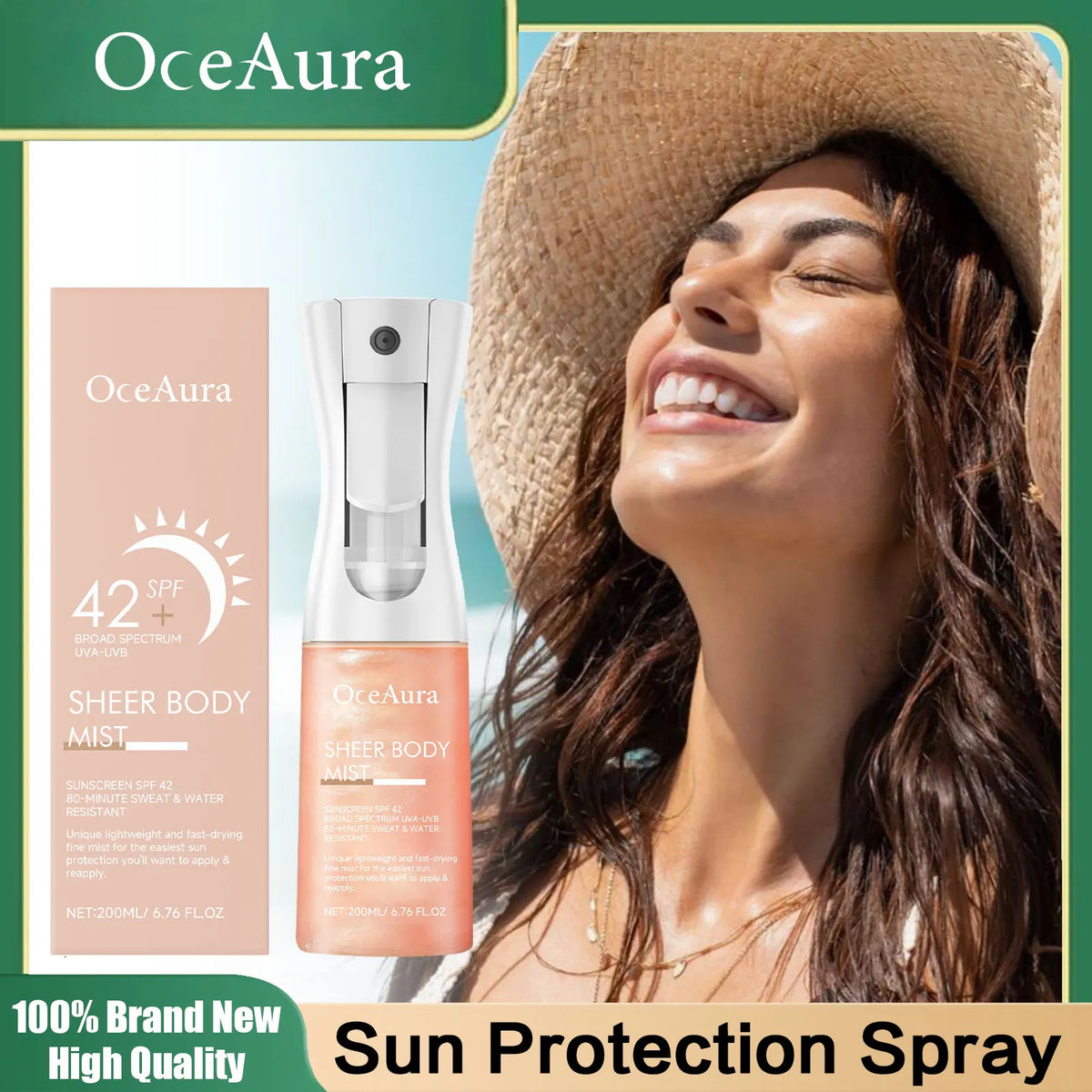 OceAura Sunscreen Spray with SPF42 Anti UV Protection