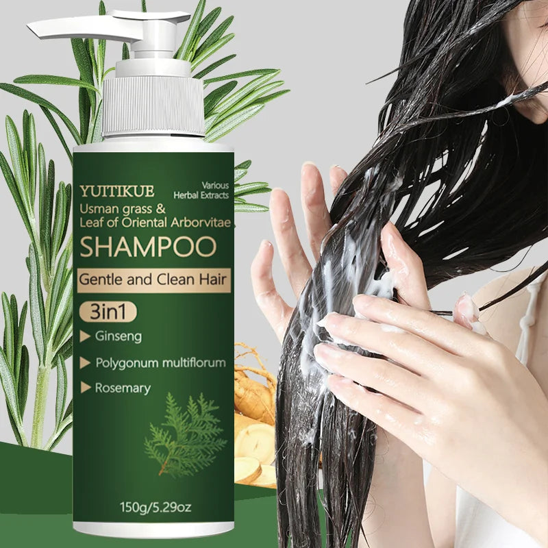 YUITIKUE 3-in-1 Herbal Shampoo | Usman Grass, Ginseng, Polygonum