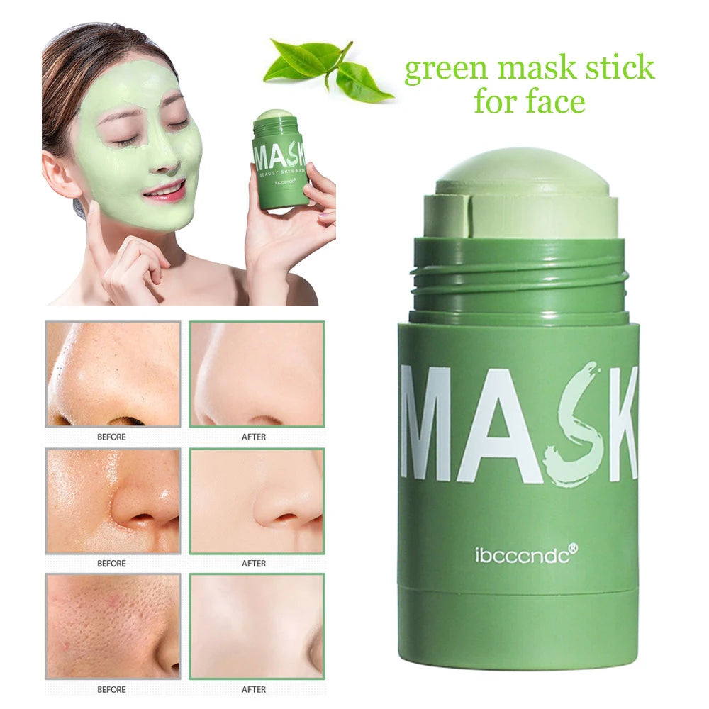 Face Clean Mask Green Tea Cleansing Stick Mask Shrink pores Deep