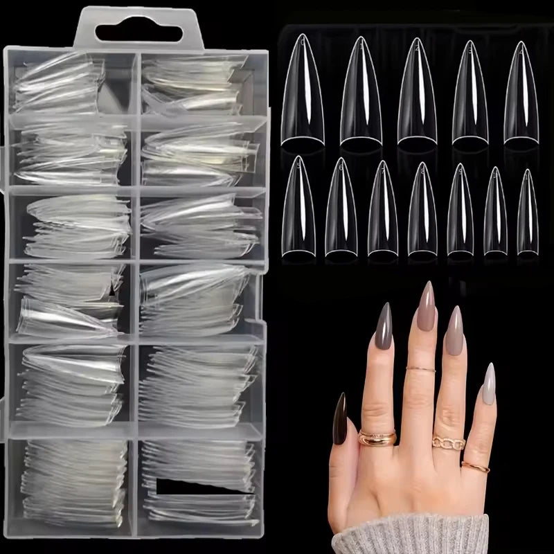 Short Stiletto Half-Cover Soft Gel Nail Tips