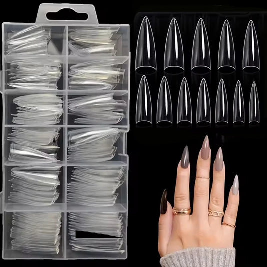Short Stiletto Half-Cover Soft Gel Nail Tips