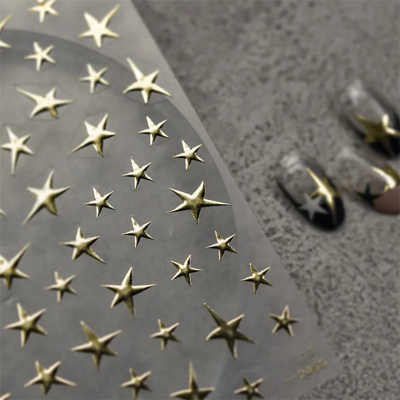 Metallic Laser Star Nail Decals