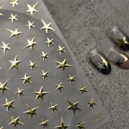 Metallic Laser Star Nail Decals