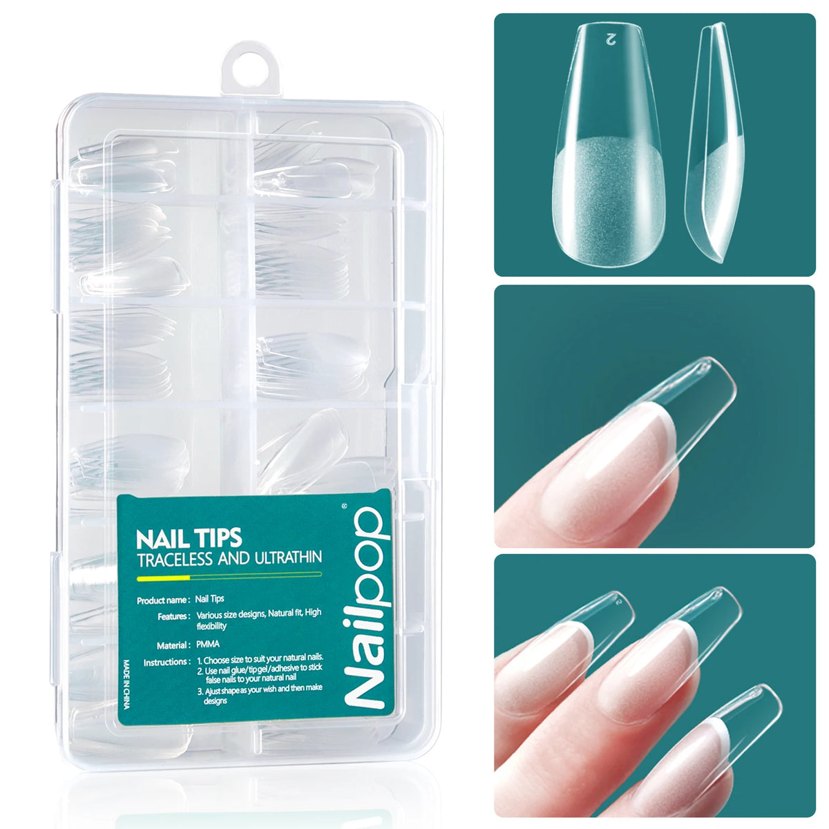 Gel X Nail Tips – Medium Short, 120 Pieces