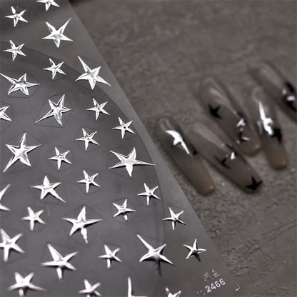 Metallic Laser Star Nail Decals