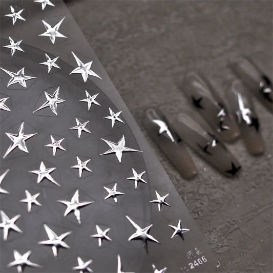 Metallic Laser Star Nail Decals