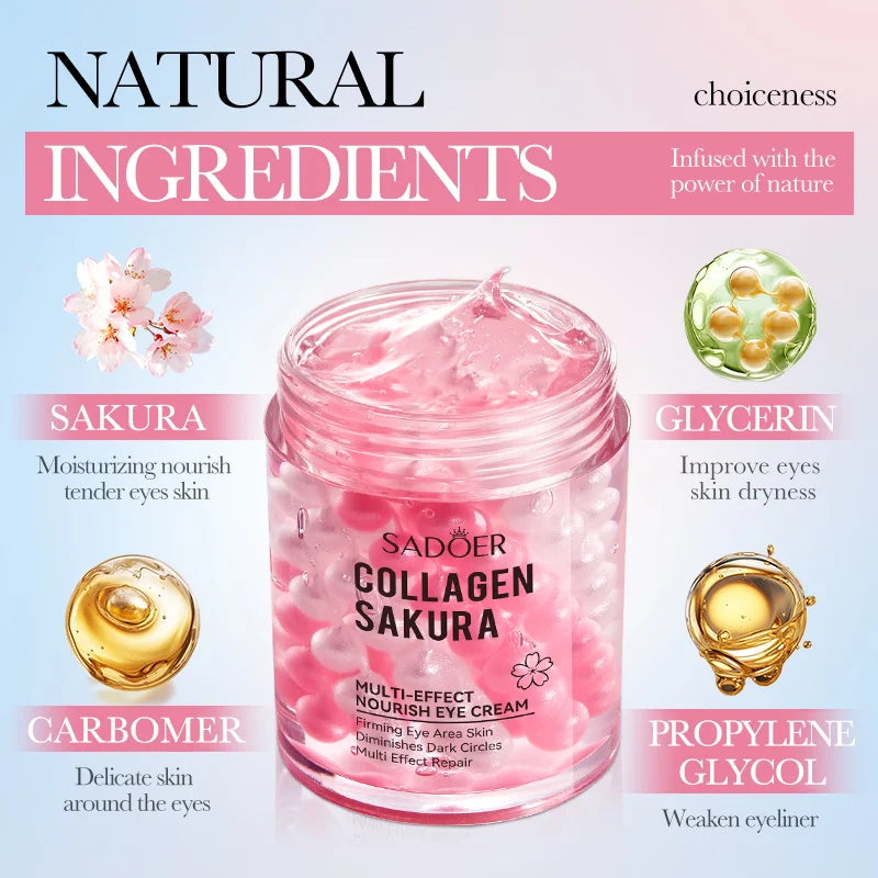 SADOER Sakura Eye Cream Anti Dark Circles Wrinkles Moisturizing