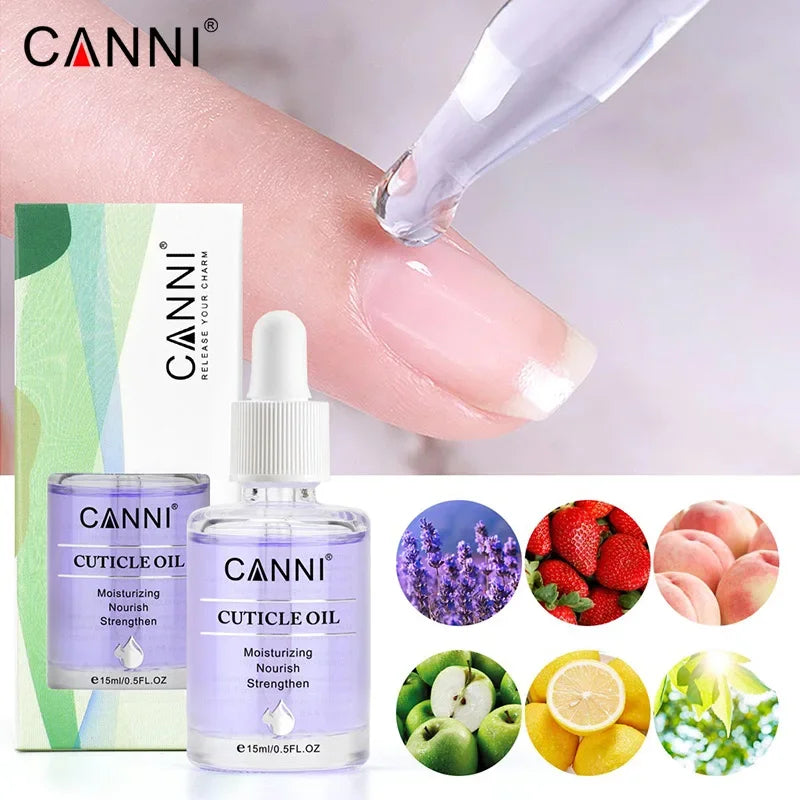 CANNI New 15ml Cuticle Oil 6 Flavor Nail Nourish Care Pure