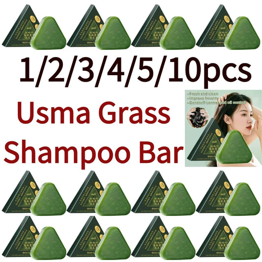 1/2/3/4/5/10pcs Usma Grass Shampoo Bar Natural Herbal Formula