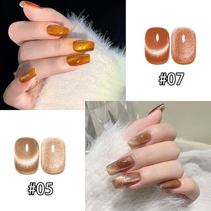 Cat Eye Magnetic Gel Nail Polish Set – 6 Colors with Magnetic Stick