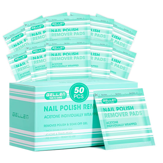 Nail Polish Remover Pads – 50 Individually Wrapped Travel-Size Wipes