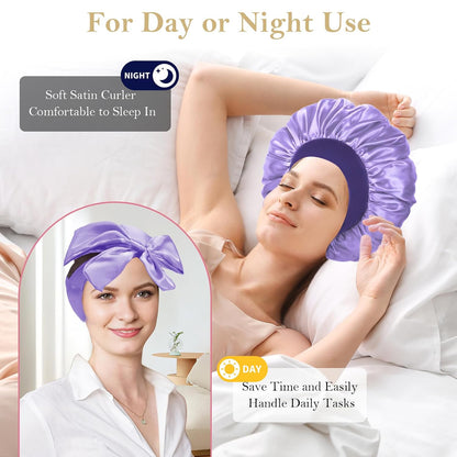 Satin Heatless Hair Curler Set – 8 Pcs Overnight Curling Headband