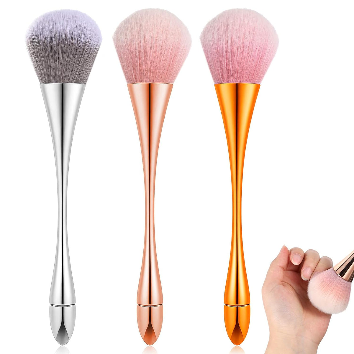 Nail Dust Brush Set – 3 Pcs, Soft Bristles for Manicure Clean-Up