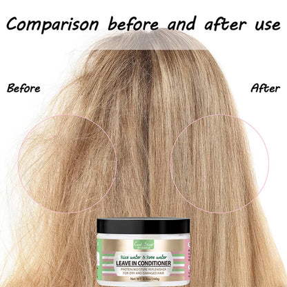 Rice Water and Rose Water Leave-In Conditioner – Hair Care Bottle