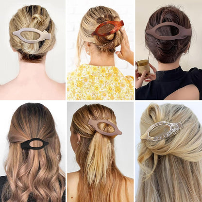 Flat Hair Clip 6 Pcs Claw Clips Hair Accessories for Women -Transparent