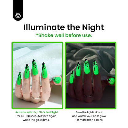 Glow in the Dark Green Gel Nail Polish