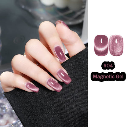 Cat Eye Magnetic Gel Nail Polish Set – 6 Colors with Magnetic Stick