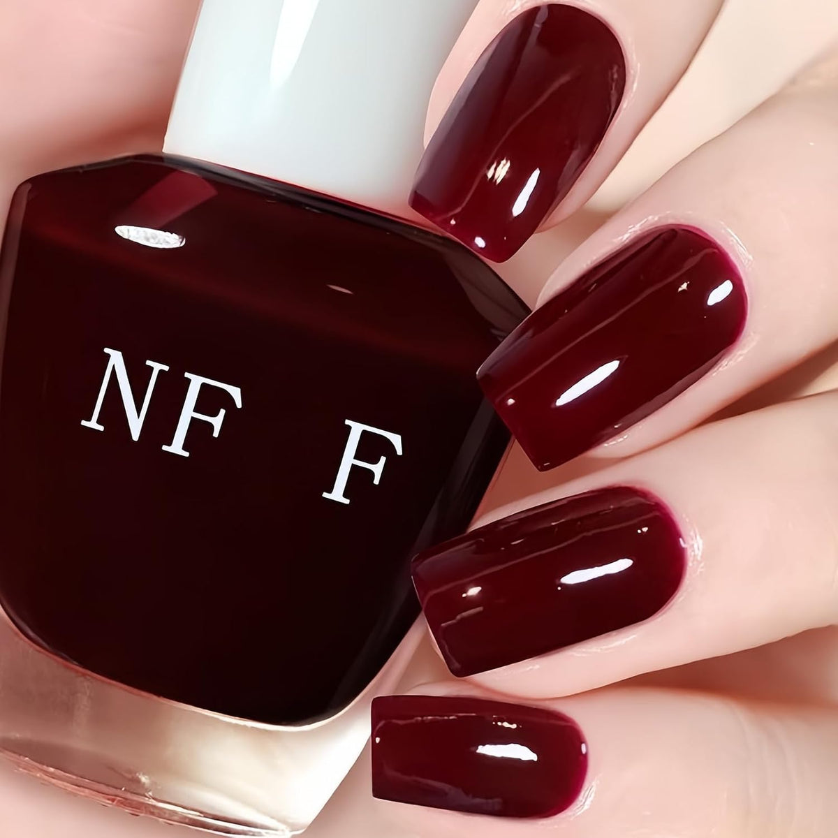 Dark Red Quick-Dry Nail Polish – 15ml Glossy Burgundy Air Dry Nail Lacquer