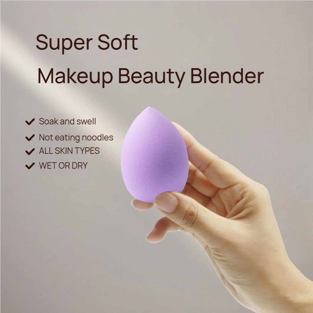 6-Piece Soft Makeup Sponge Set – Latex-Free Beauty Blenders for Foundation and Powder