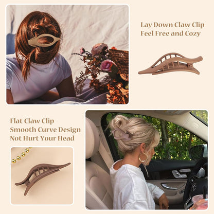 Flat Hair Clip 6 Pcs Claw Clips Hair Accessories for Women -Transparent