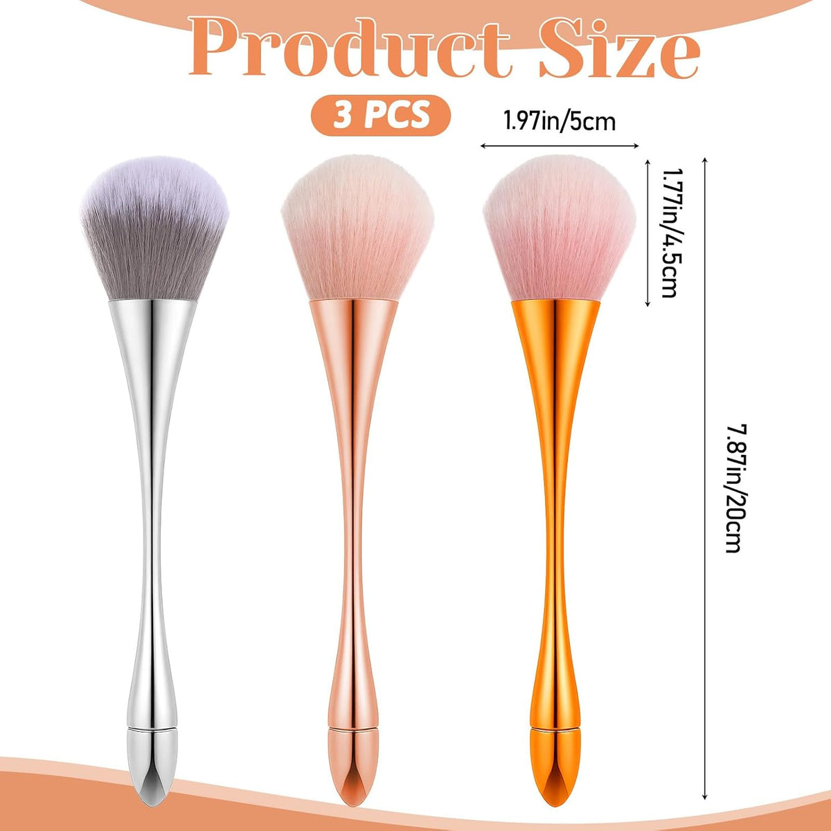 Nail Dust Brush Set – 3 Pcs, Soft Bristles for Manicure Clean-Up