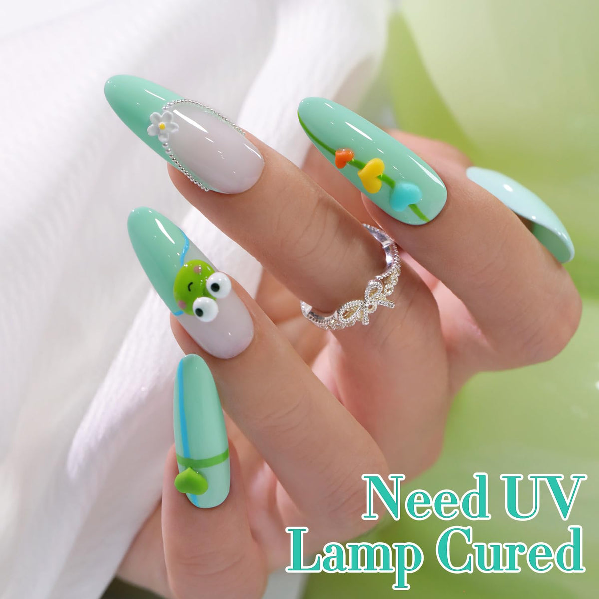 15ML Gel Nail Polish Pure Sheer Same Color Same Bottle Soak off Gel Polish Art Manicure Salon DIY at Home for Women (Mint Green Glow-A1315)