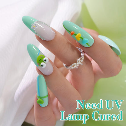 15ML Gel Nail Polish Pure Sheer Same Color Same Bottle Soak off Gel Polish Art Manicure Salon DIY at Home for Women (Mint Green Glow-A1315)
