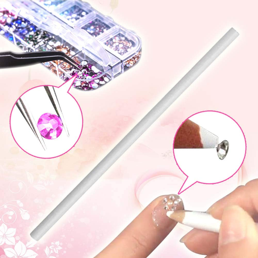 Nail Art Rhinestones Kit – 6400 Pcs, with Tweezers and Wax Pen