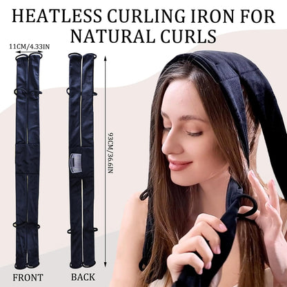 Heatless Curling Ribbon Set – Overnight Soft Hair Rollers with Clip