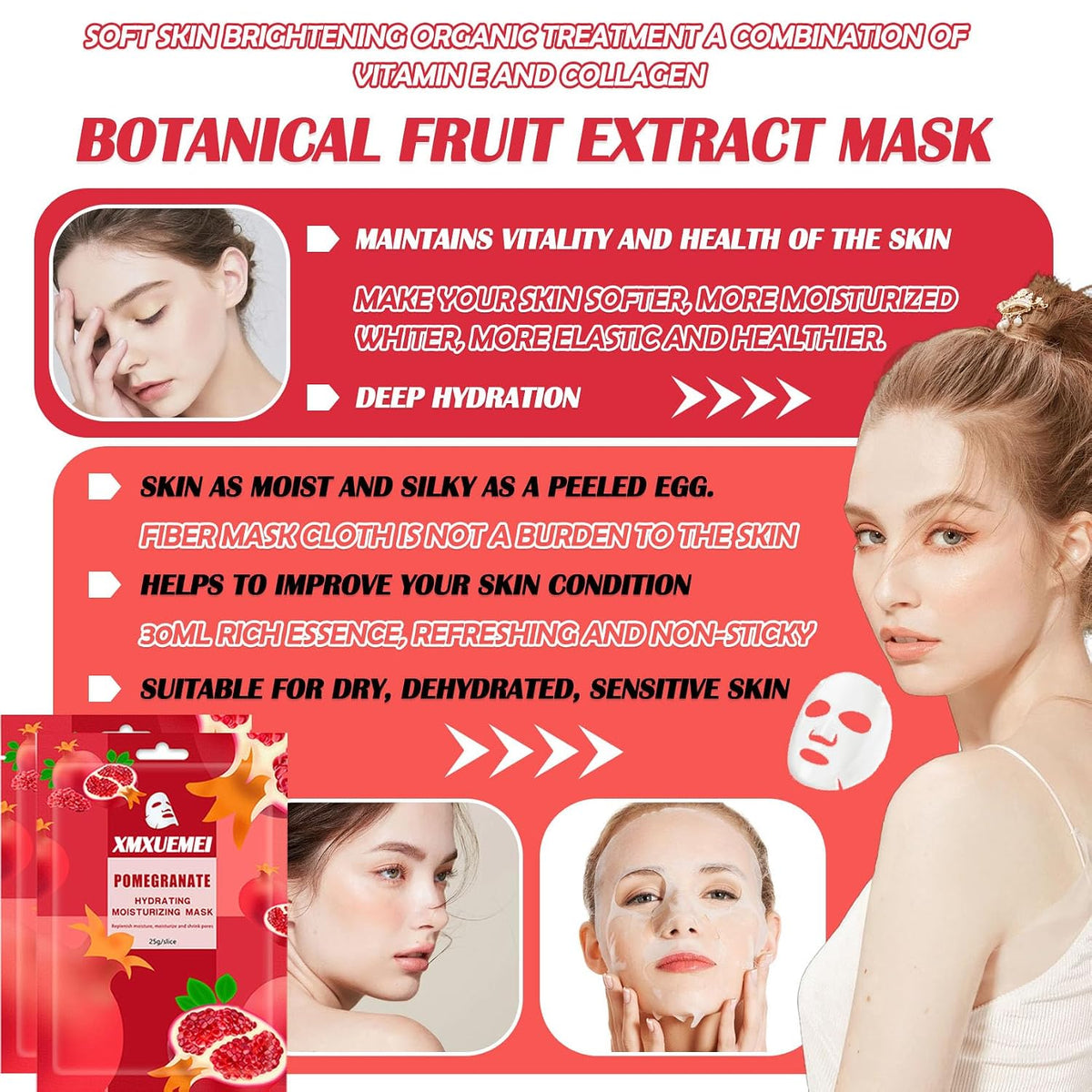 20-Piece Hydrating Facial Sheet Mask Set – Daily Moisturizing Face Masks