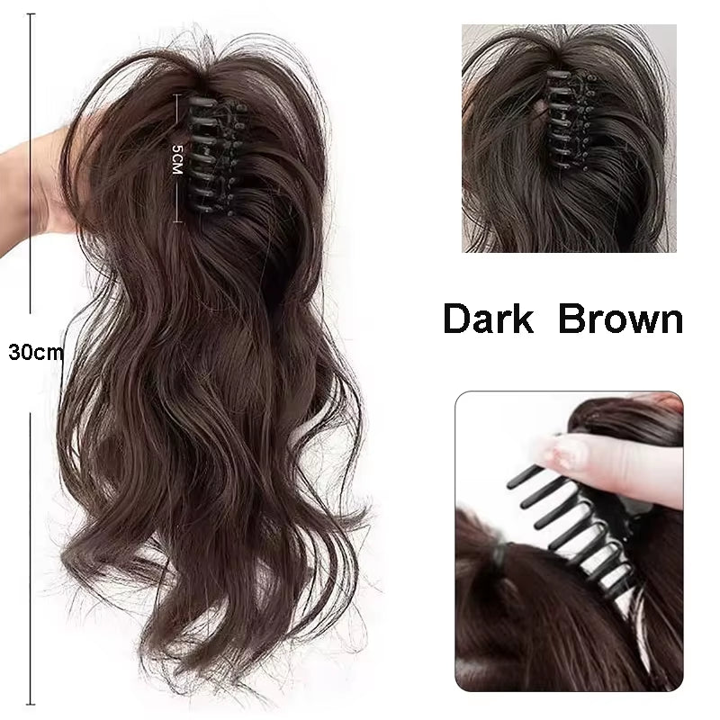 Short Curly Ponytail Claw Clip Extension