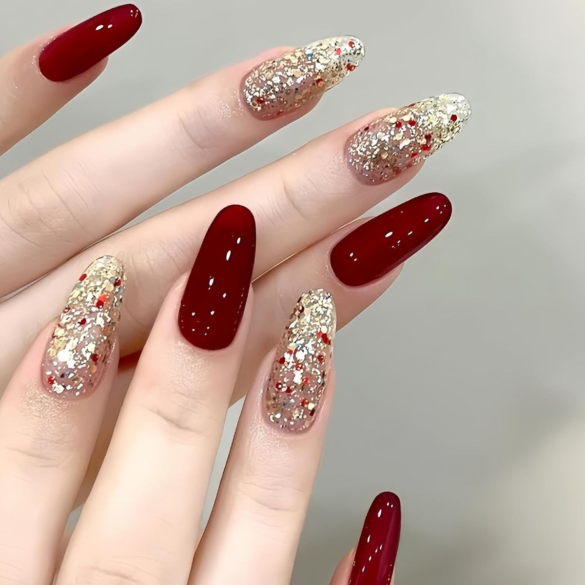 Dark Red Quick-Dry Nail Polish – 15ml Glossy Burgundy Air Dry Nail Lacquer