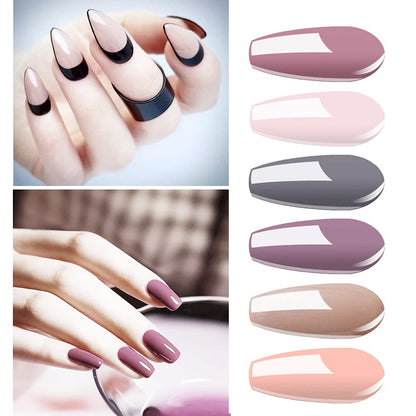 6-Color Gel Nail Polish Starter Kit – Base & Top Coat Set with 36W LED UV Nail Lamp and Manicure Tools