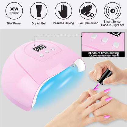 Gel Nail Polish Starter Kit with UV Lamp