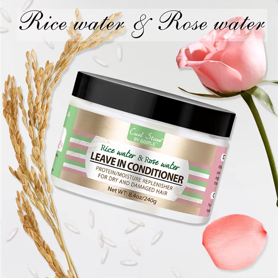 Rice Water and Rose Water Leave-In Conditioner – Hair Care Bottle