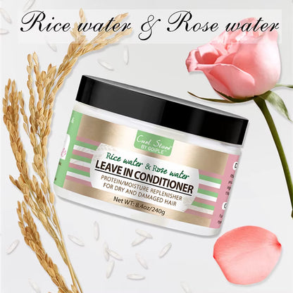 Rice Water and Rose Water Leave-In Conditioner – Hair Care Bottle