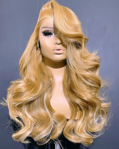 13X4 Synthetic Glueless Brown Lace Front Wigs for Women Chocolate Brown Body Wave Wig 13X6 Lace Frontal Wig Pre Cut 200% Density