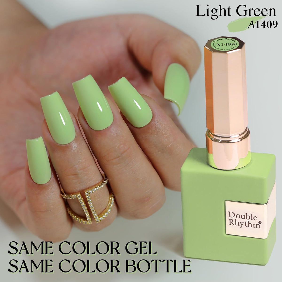Sheer Green Gel Nail Polish – Soak-Off UV/LED Gel Color, 15 ml
