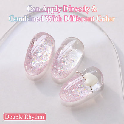 Pastel Pink Glitter Gel Nail Polish – Shimmer Reflective Soak-Off UV/LED Gel Color, 15 ml