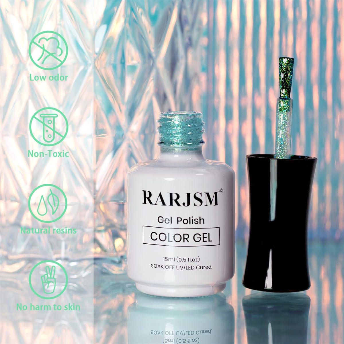 Mermaid Blue-Green Glitter Gel Nail Polish – 15ml