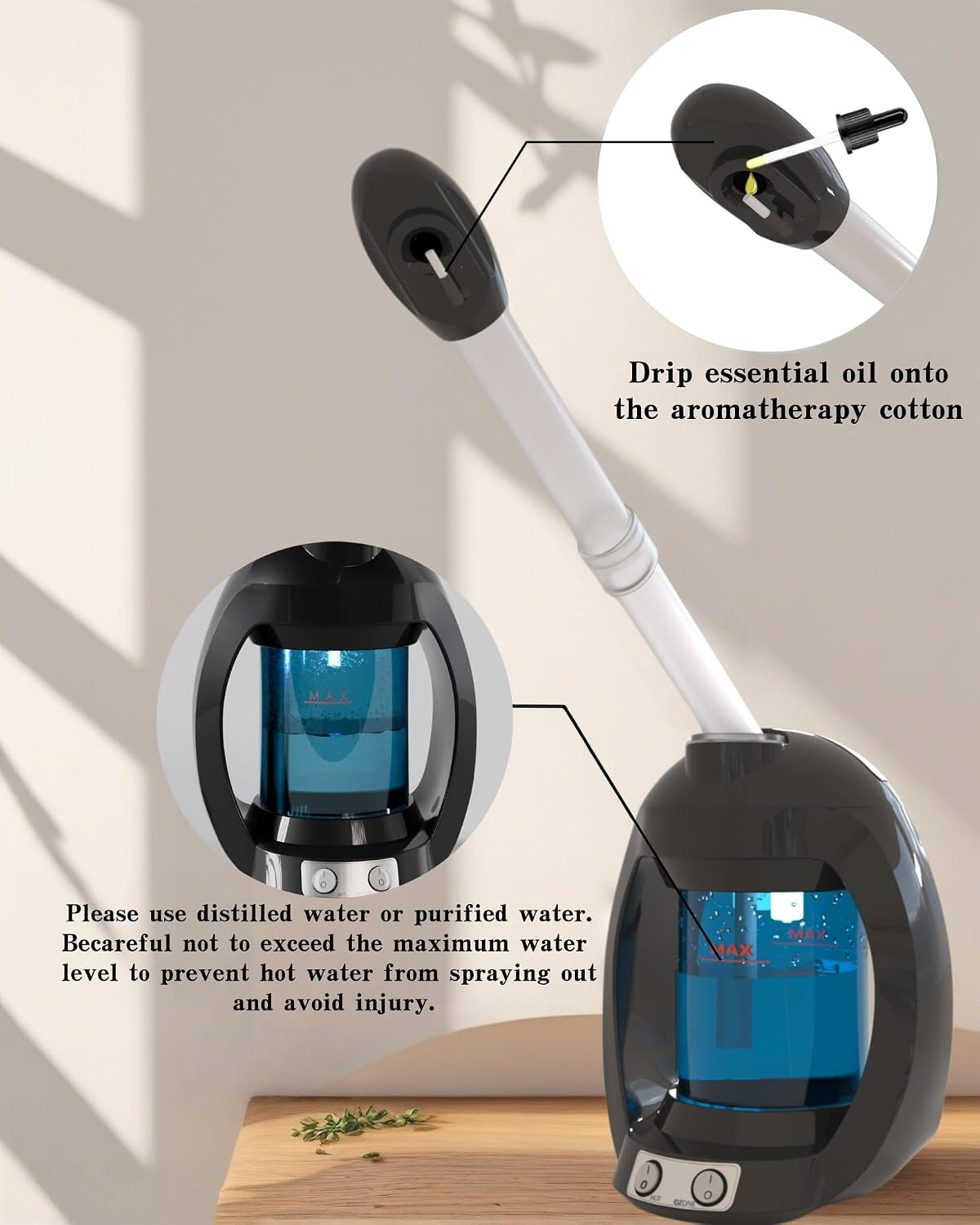 Professional Nano Ionic Facial Steamer – Warm Mist Spa Face Steamer