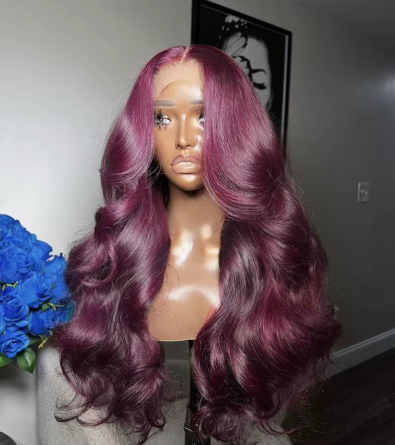 13X4 Synthetic Glueless Brown Lace Front Wigs for Women Chocolate Brown Body Wave Wig 13X6 Lace Frontal Wig Pre Cut 200% Density