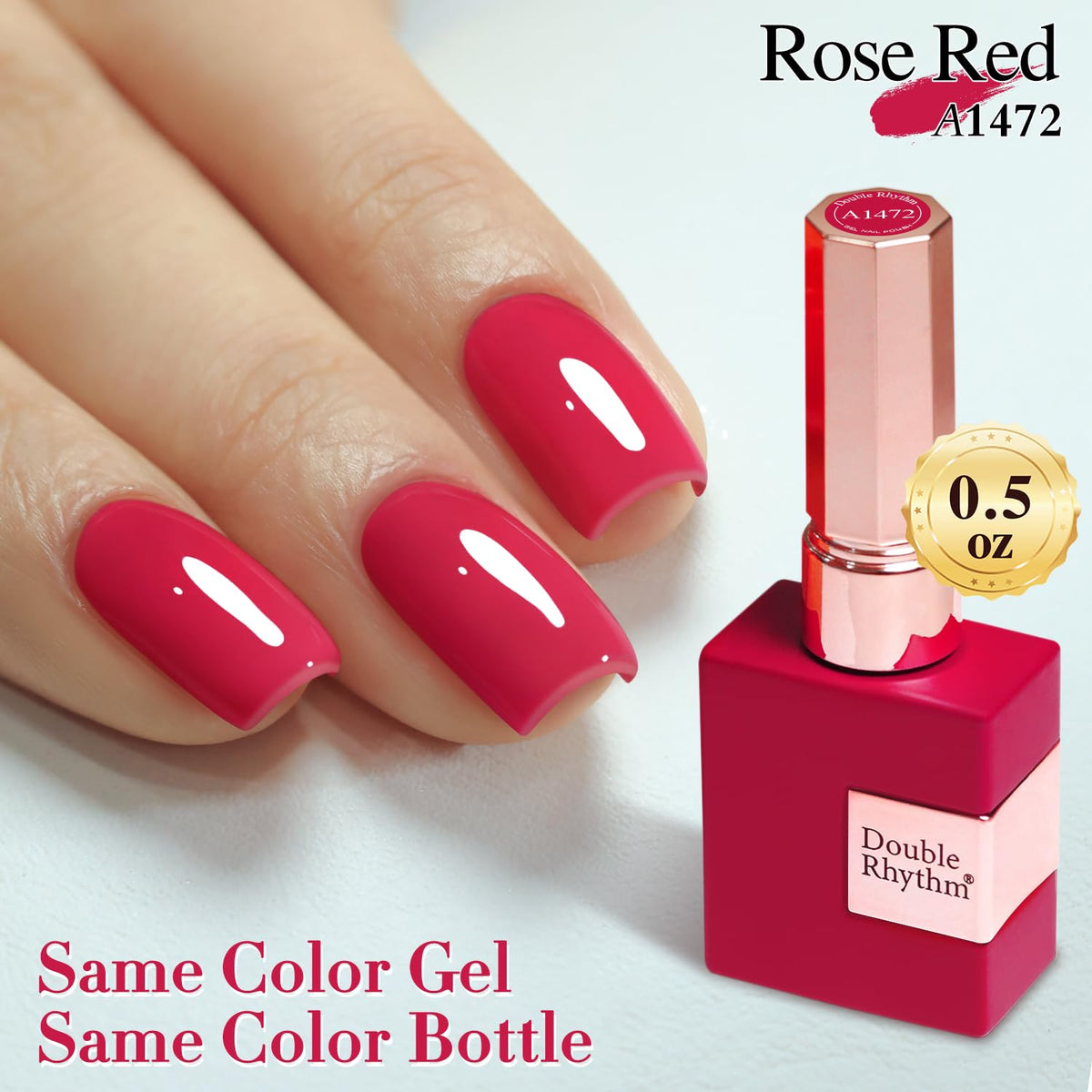 Sheer Red Pink Gel Nail Polish – Soak-Off UV/LED Gel Color, 15 ml