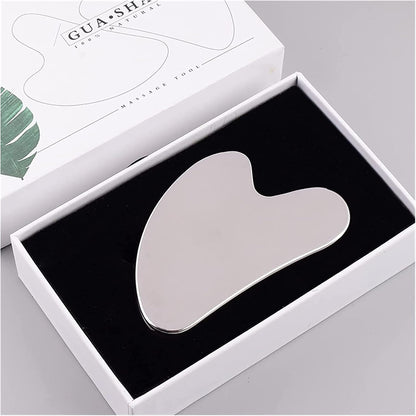 Stainless Steel Gua Sha Scraper & Facial Roller Massage Tool Set