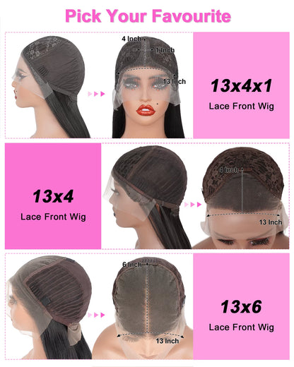 13X4 Synthetic Glueless Brown Lace Front Wigs for Women Chocolate Brown Body Wave Wig 13X6 Lace Frontal Wig Pre Cut 200% Density