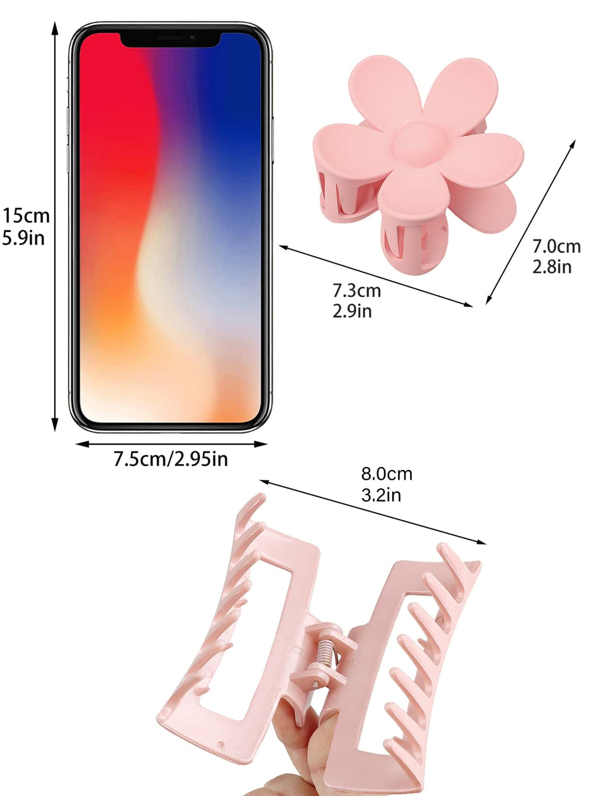 4-Piece Pink Hair Claw Clip Set