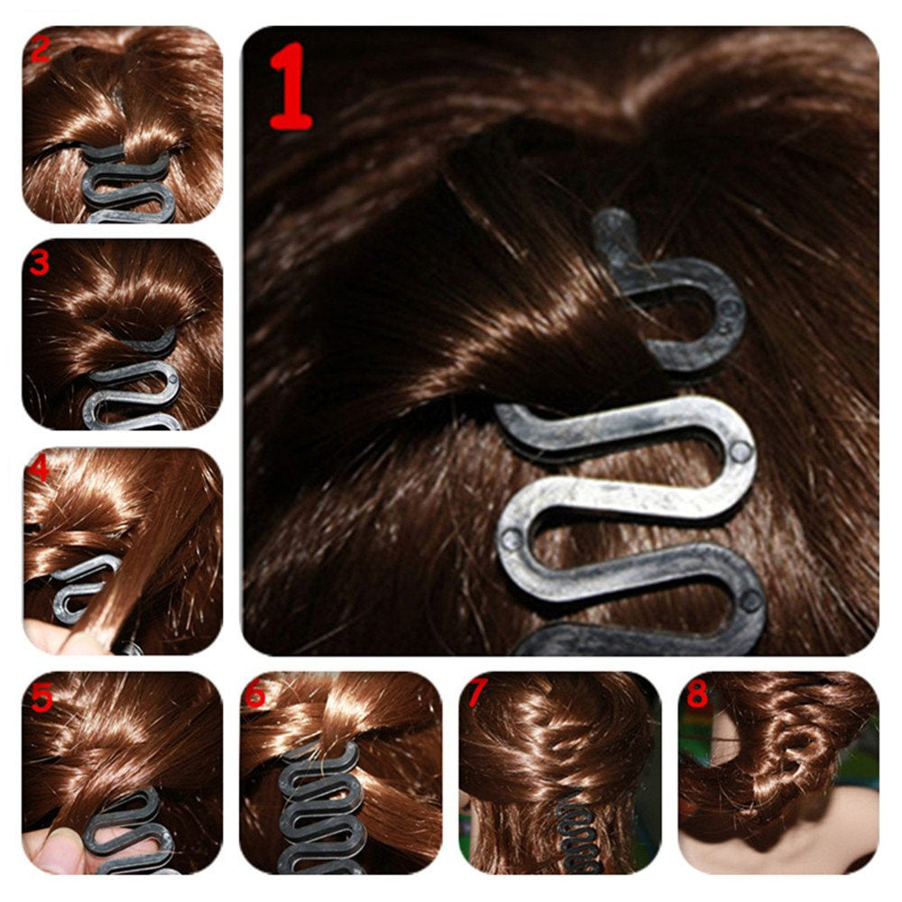 Hair Braiding Roller Set – 3 Pcs Twist Styling Tool with Hook and Bun Maker