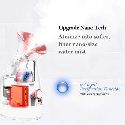 Nano Ionic Facial Steamer – Warm Mist Home Spa Face Steamer
