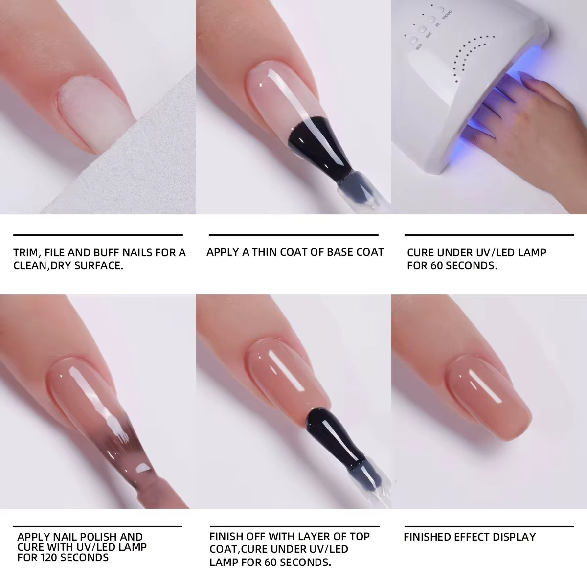 Black and White Gel Nail Polish Set